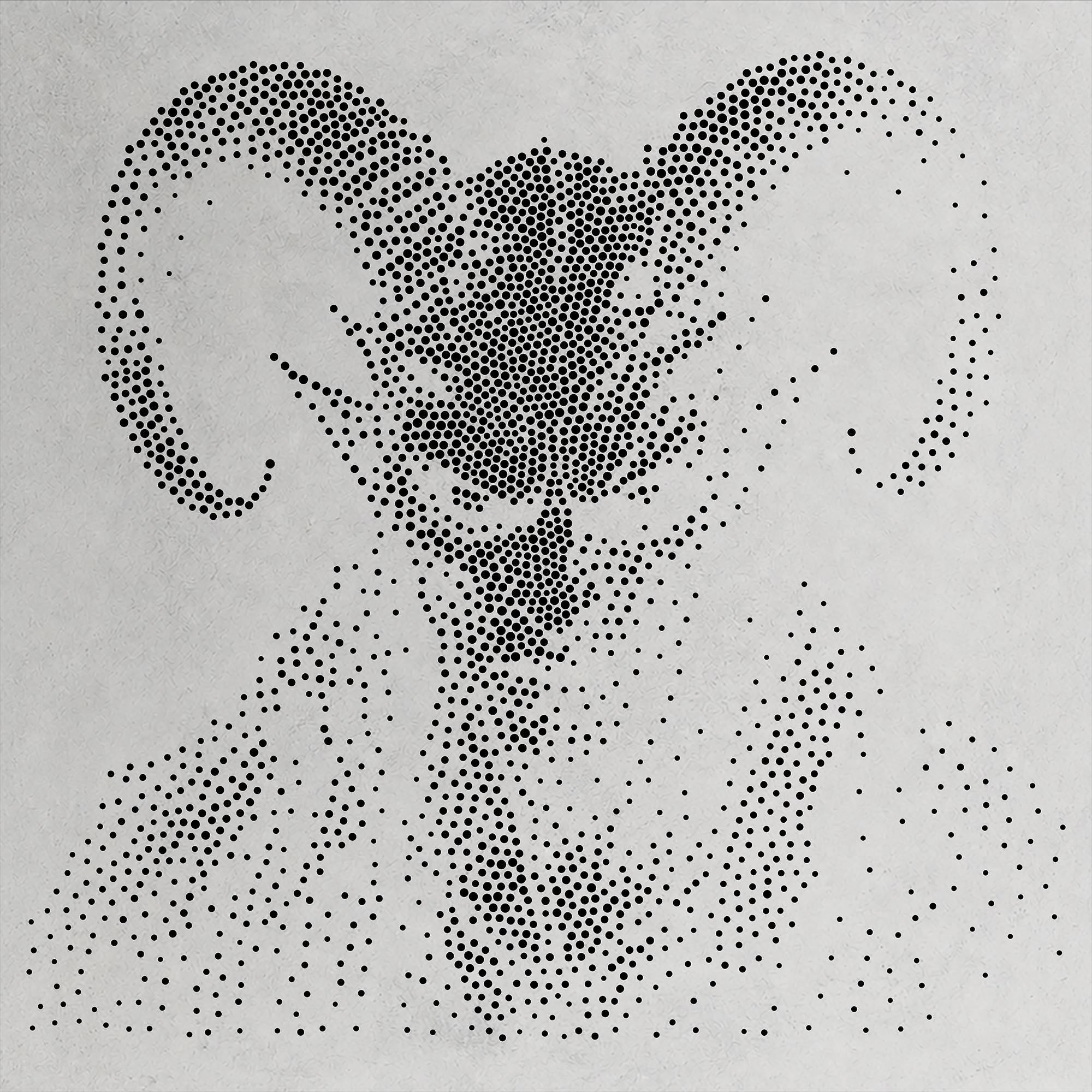 Demon Ram Head Halloween Stencil | Realistic Mylar Stipple Wall Art, Crafts (Large - 300mm / 12" approx)