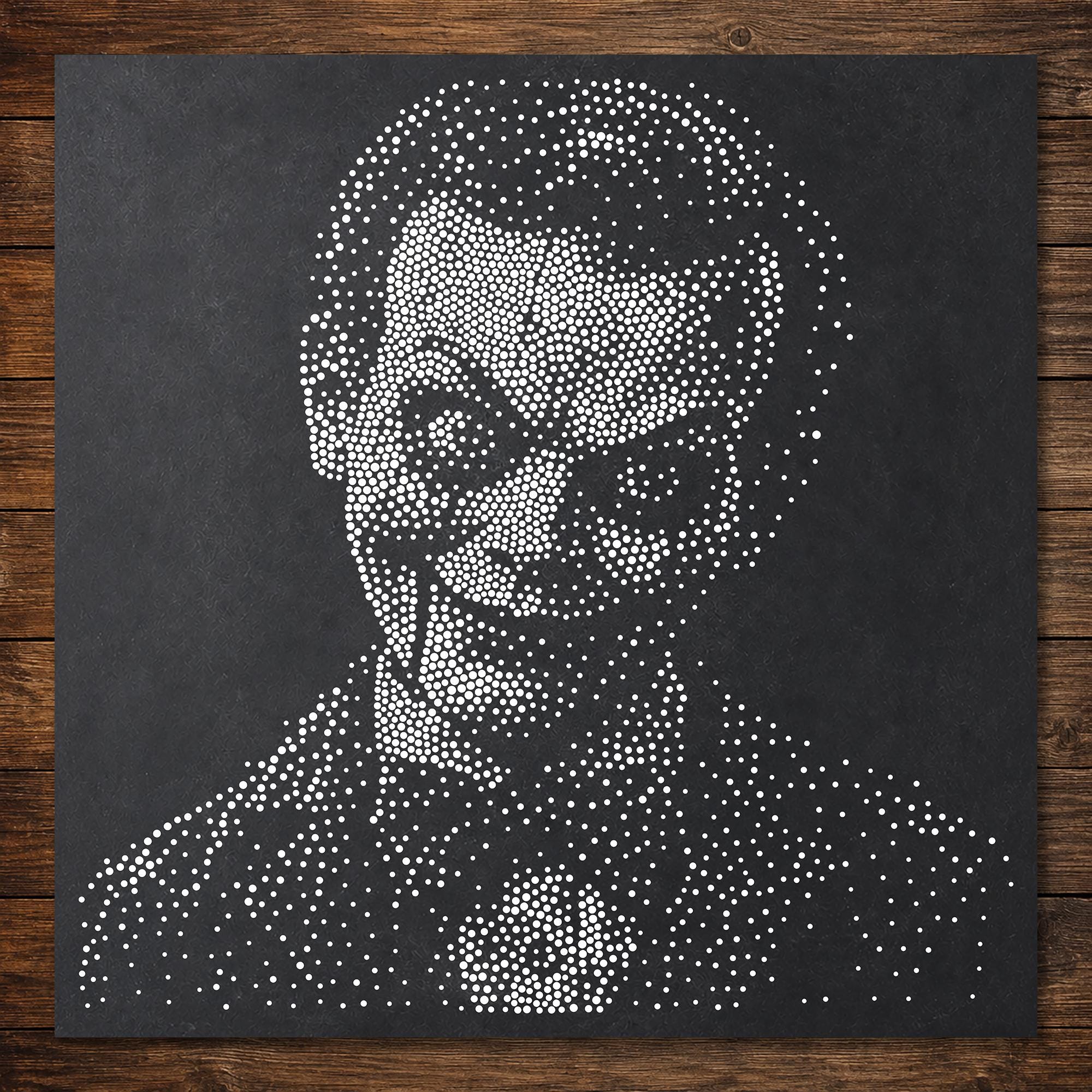 Ventriloquist Dummy Halloween Stencil | Realistic Mylar Stipple Wall Art, Crafts (Large - 300mm / 12" approx)