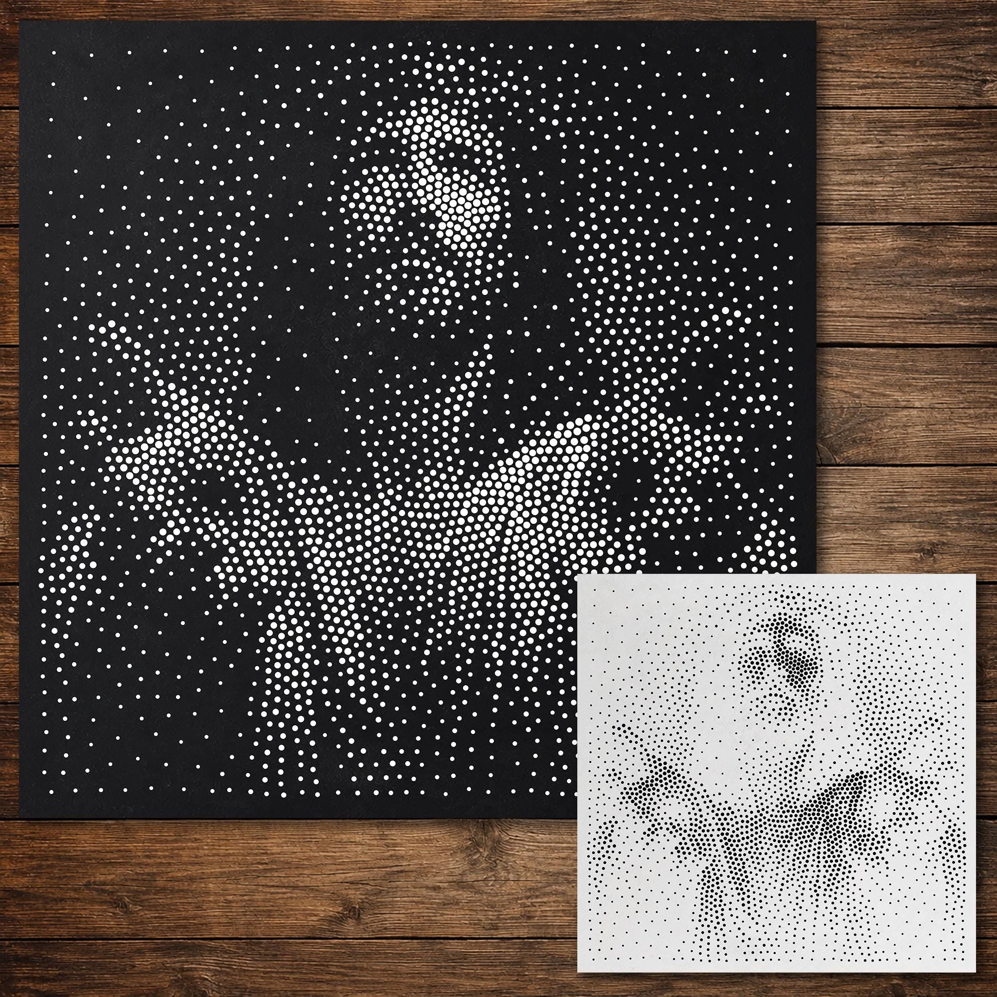 Jesus Christ with Hands in Sorrow Stencil | Realistic & Highly Detailed DIY Mylar Wall Art, Stipple Art Crafts (Large - 300mm / 12" approx)
