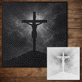 Jesus Christ on Cross Stencil | Realistic & Highly Detailed DIY Mylar Wall Art, Stipple Art Crafts (Large - 300mm / 12" approx)