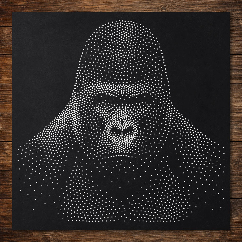 Gorilla Stencil | Realistic & Highly Detailed DIY Mylar Wall Art, Stipple Art Crafts (Large - 300mm / 12" approx)