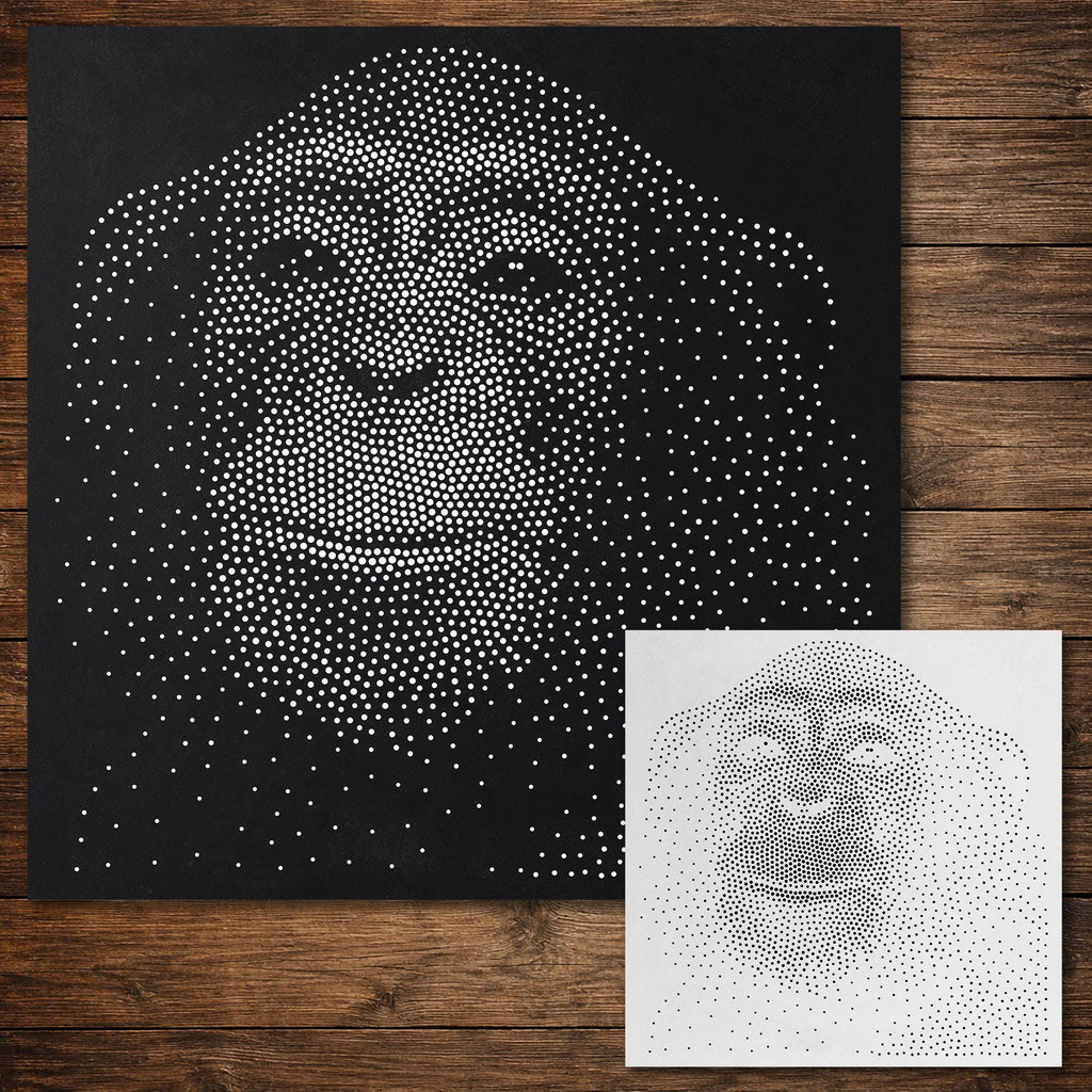 Chimpanzee Stencil #3 | Realistic & Highly Detailed DIY Mylar Wall Art, Stipple Art Crafts (Large - 300mm / 12" approx)