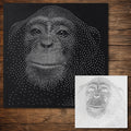 Chimpanzee Stencil #3 | Realistic & Highly Detailed DIY Mylar Wall Art, Stipple Art Crafts (Large - 300mm / 12" approx)