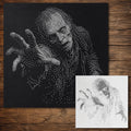 Male Zombie Reaching Forward Stipple Art Halloween Stencil | Realistic Mylar Wall Art, Crafts (Large - 300mm / 12" approx)