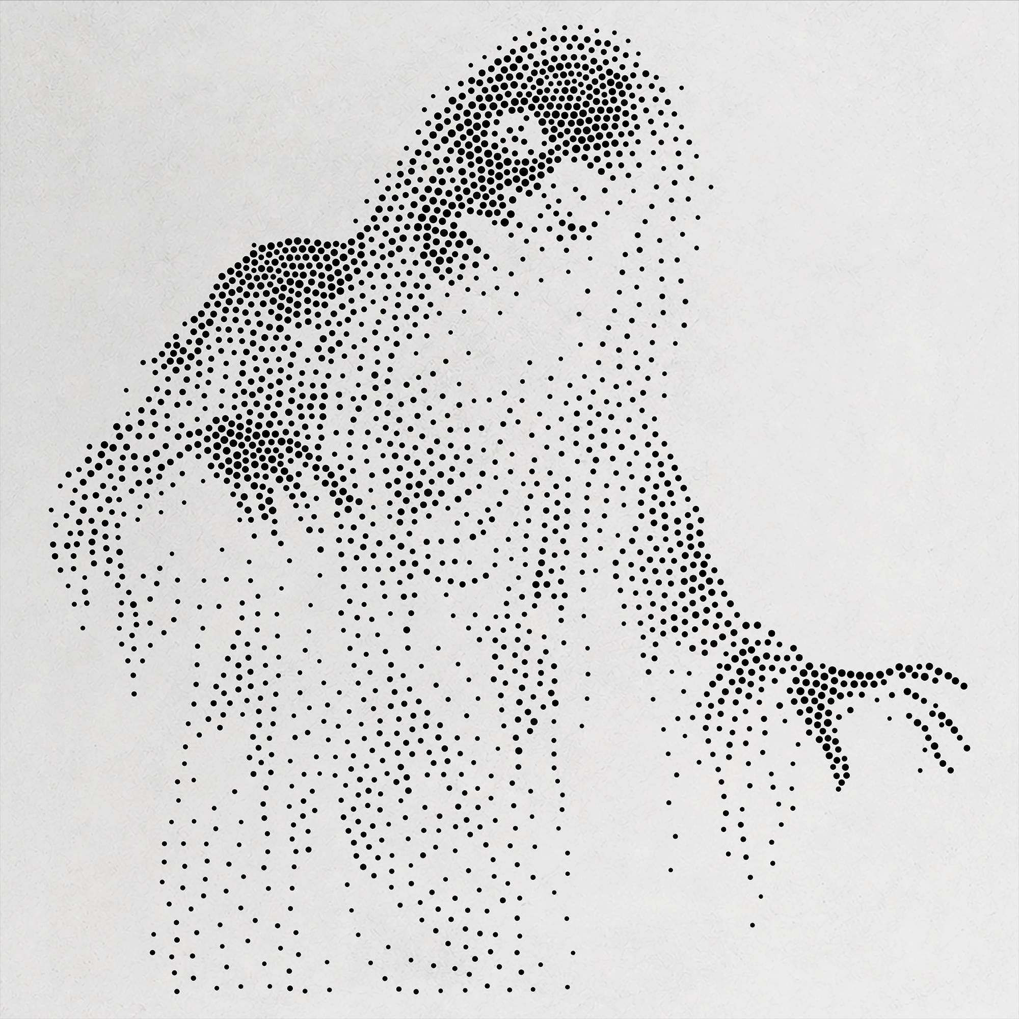 Creepy Zombie Stipple Art Halloween Stencil | Realistic Mylar Wall Art, Crafts (Large - 300mm / 12" approx)