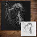 Screaming Banshee Ghost Stipple Art Halloween Stencil | Realistic Mylar Wall Art, Crafts (Large - 300mm / 12" approx)