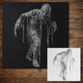 Ancient Mummy Stipple Art Halloween Stencil | Realistic Mylar Wall Art, Crafts (Large - 300mm / 12" approx)
