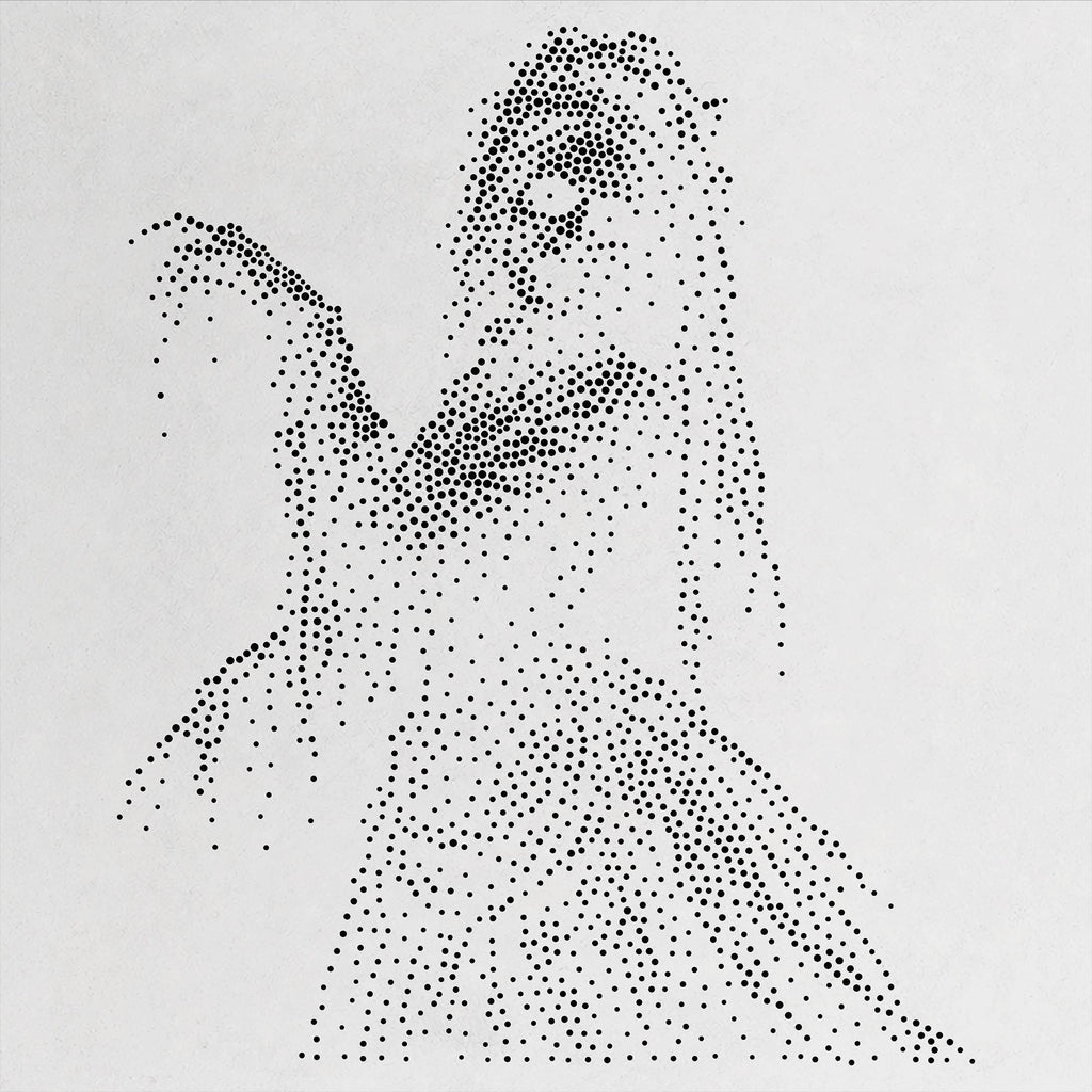 Victorian Lady Ghost Stipple Art Halloween Stencil | Realistic Mylar Wall Art, Crafts (Large - 300mm / 12" approx)
