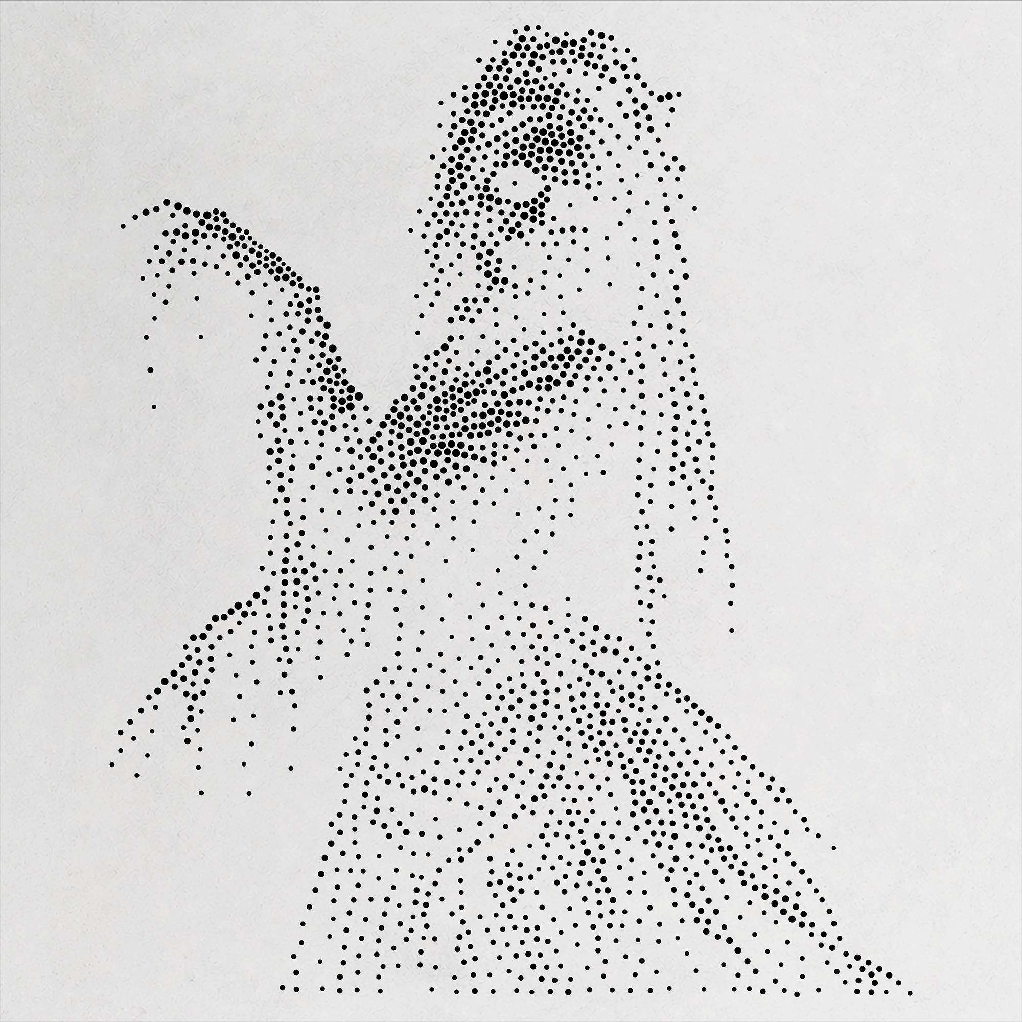 Victorian Lady Ghost Stipple Art Halloween Stencil | Realistic Mylar Wall Art, Crafts (Large - 300mm / 12" approx)