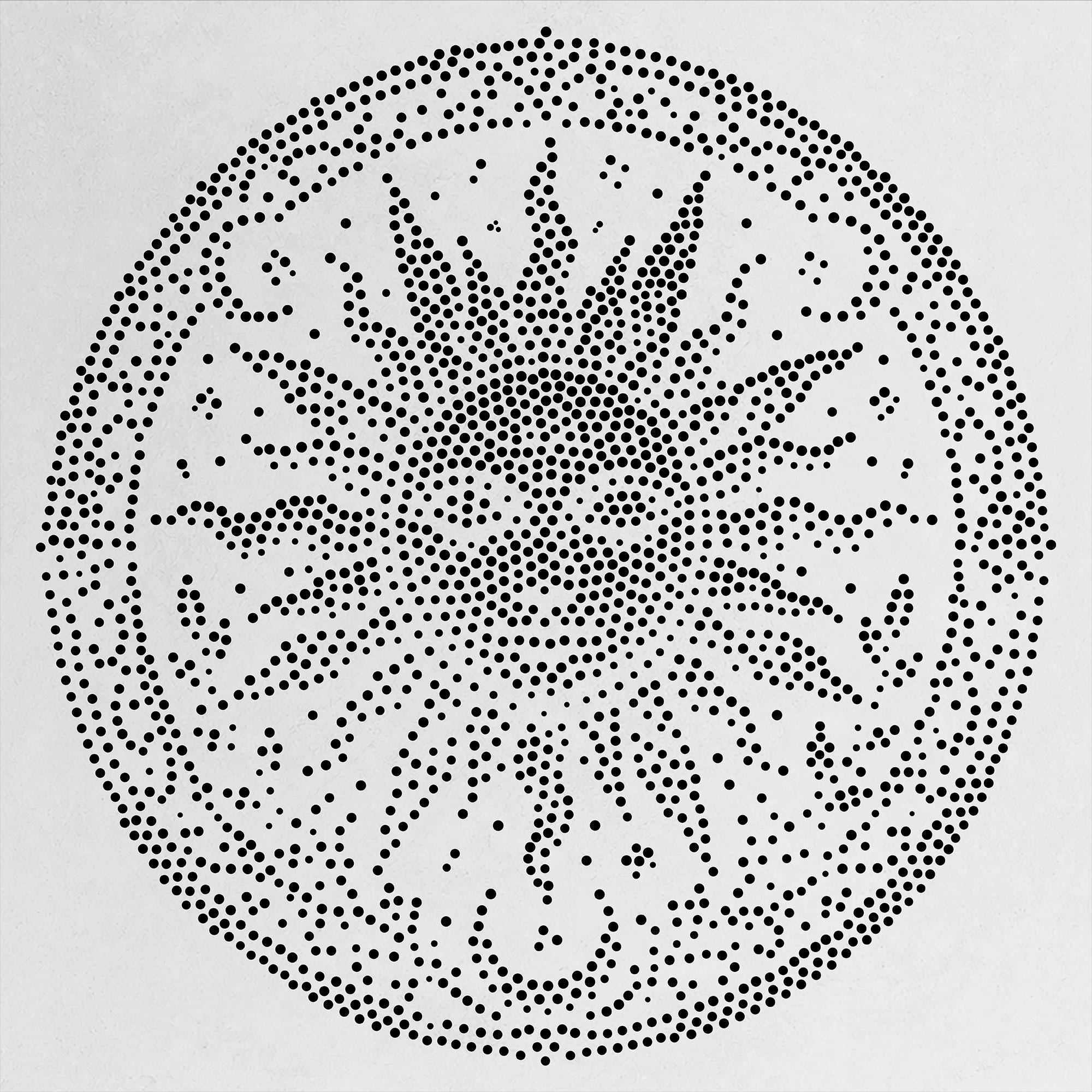 Celestial Sun and Moon Medallion Stipple Art Stencil | Realistic Mylar Wall Art, Crafts (Large - 300mm / 12" approx)