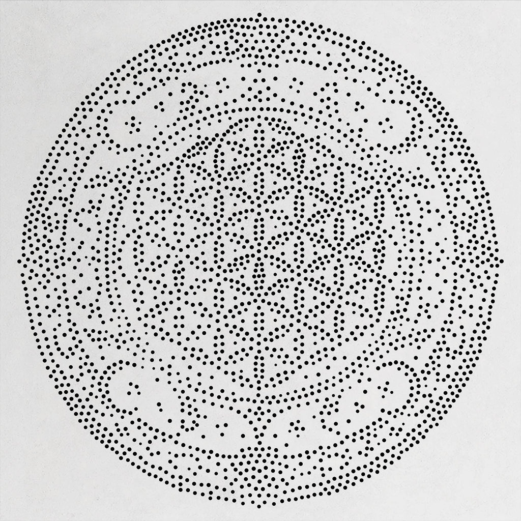 Sacred Geometry Flower Medallion Stipple Art Stencil | Realistic Mylar Wall Art, Crafts (Large - 300mm / 12" approx)