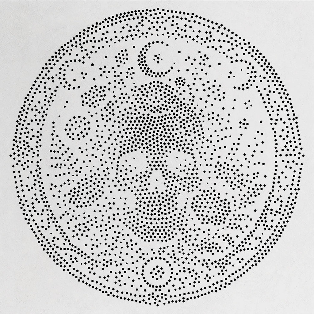 Wildflower Skull Medallion Stipple Art Stencil | Realistic Mylar Wall Art, Crafts (Large - 300mm / 12" approx)