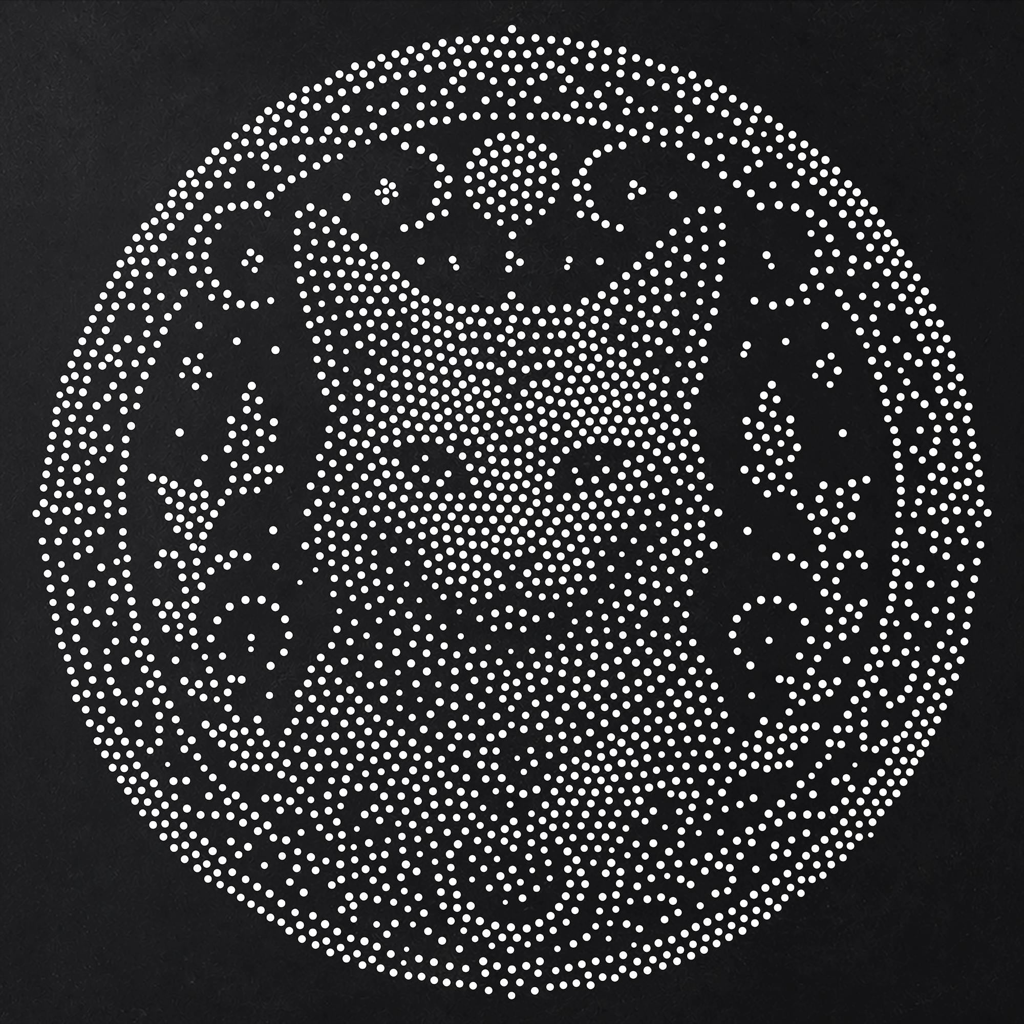 Celestial Cat Medallion Stipple Art Stencil | Realistic Mylar Wall Art, Crafts (Large - 300mm / 12" approx)