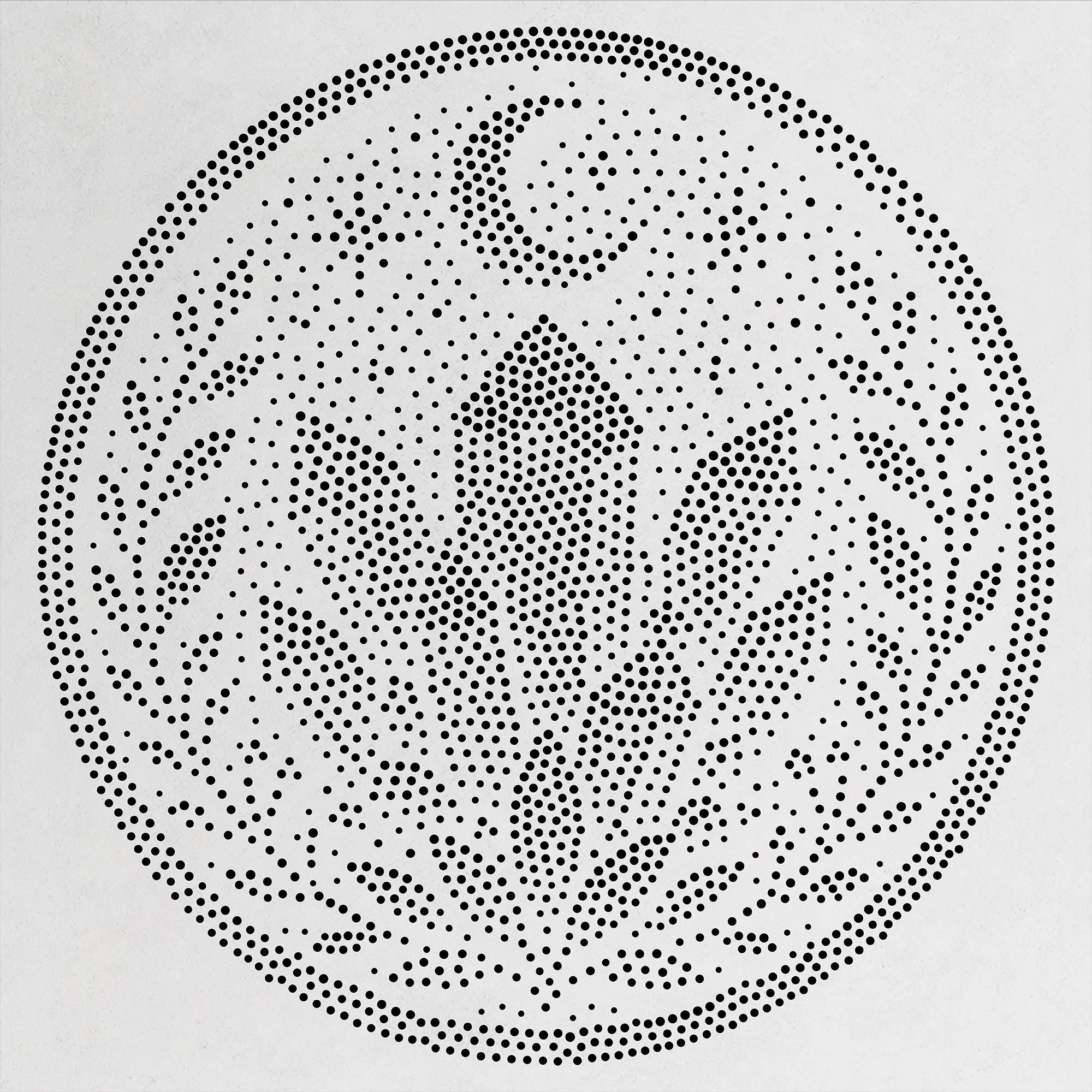 Celestial Crystal Medallion Stipple Art Stencil | Realistic Mylar Wall Art, Crafts (Large - 300mm / 12" approx)