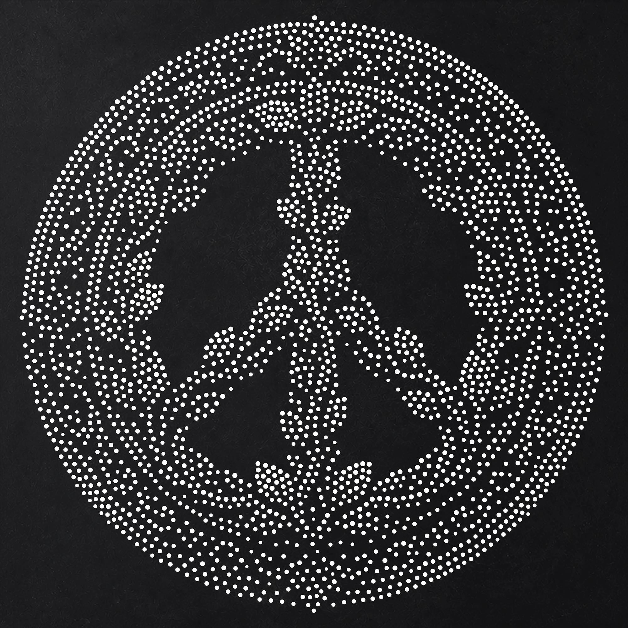 Peace Symbol Medallion Stipple Art Stencil | Realistic Mylar Wall Art, Crafts (Large - 300mm / 12" approx)