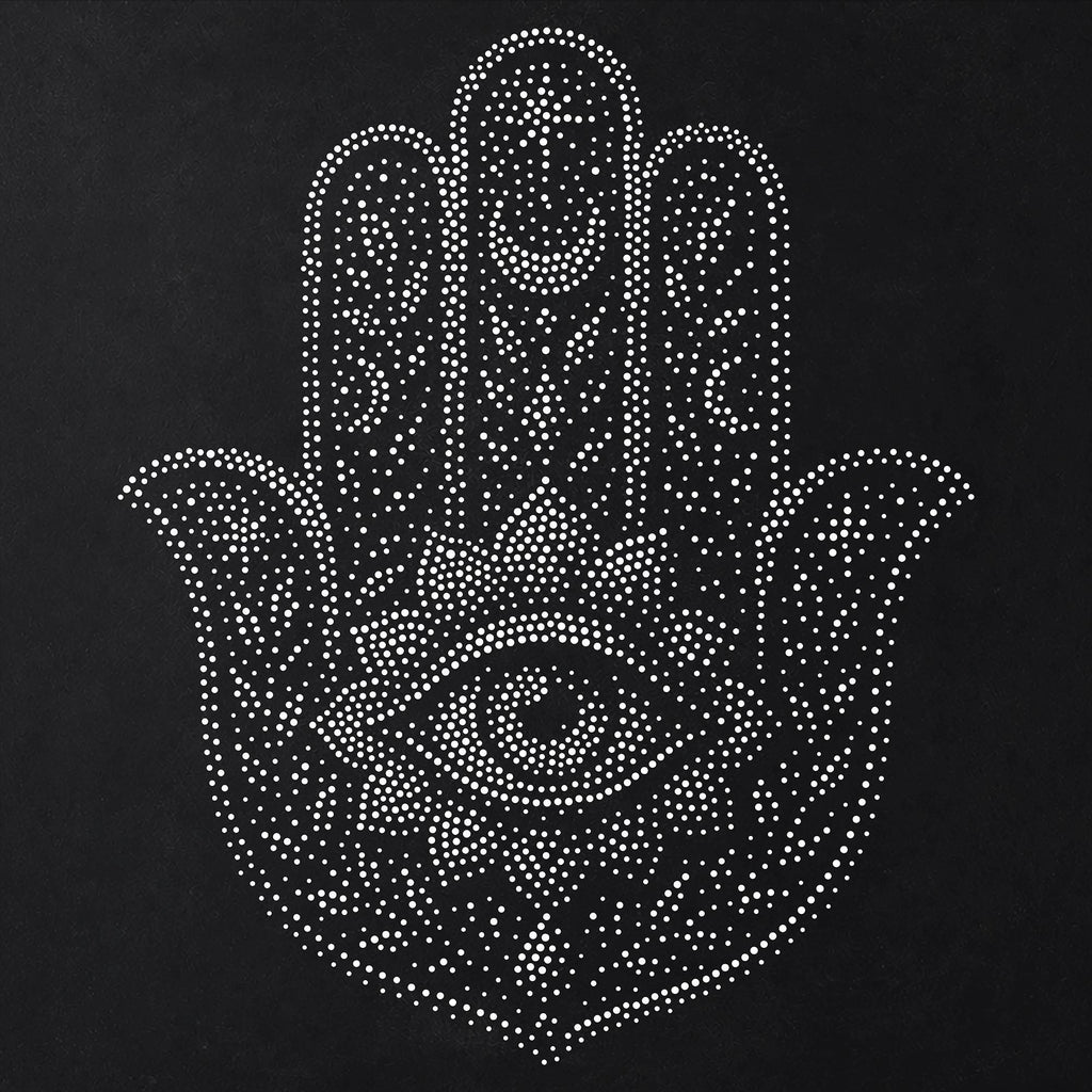 Hamsa Hand Stipple Art Stencil | Realistic Mylar Wall Art, Crafts (Large - 300mm / 12" approx)