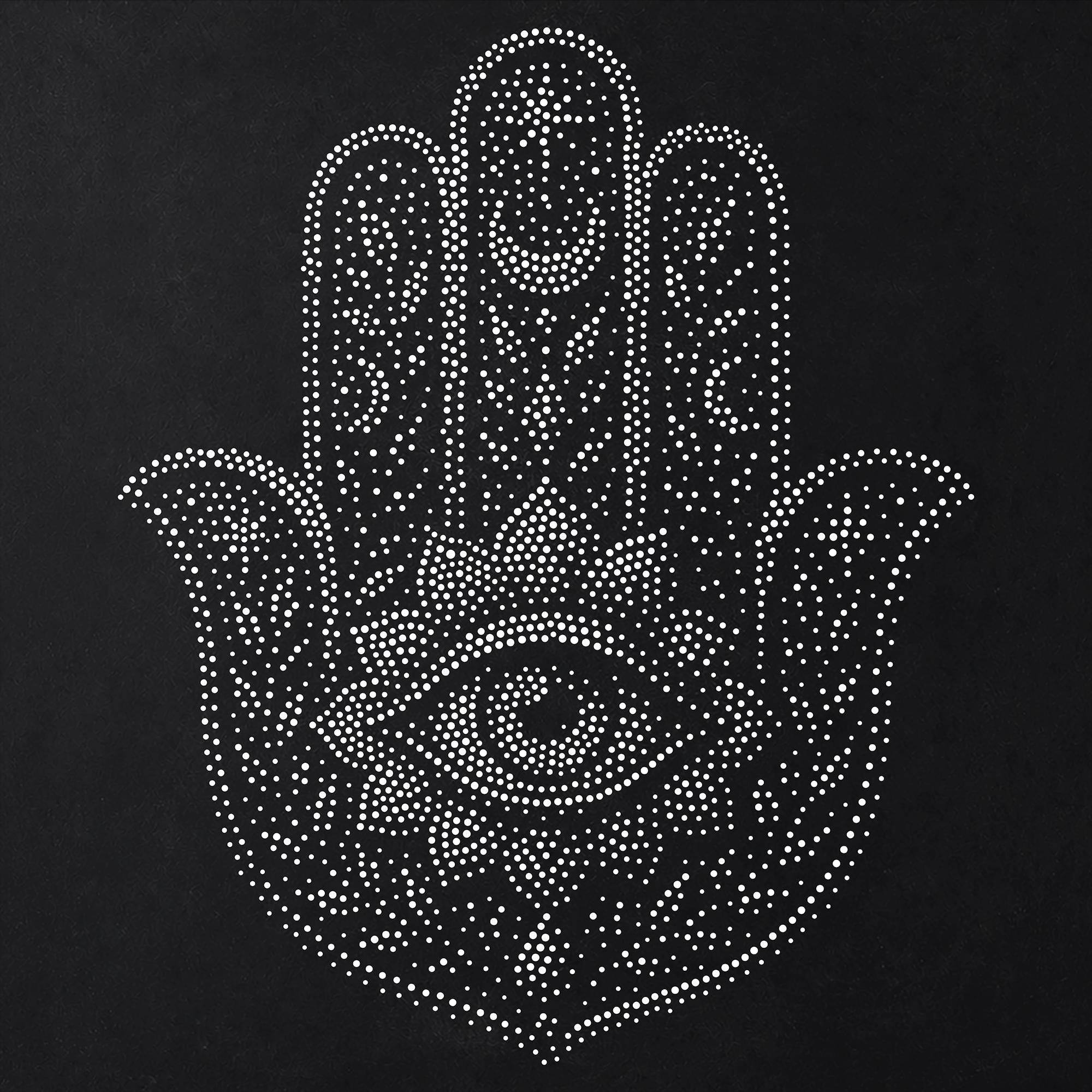 Hamsa Hand Stipple Art Stencil | Realistic Mylar Wall Art, Crafts (Large - 300mm / 12" approx)