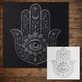 Hamsa Hand Stipple Art Stencil | Realistic Mylar Wall Art, Crafts (Large - 300mm / 12" approx)
