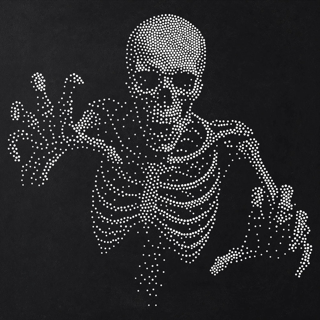 Skeleton Stipple Art Halloween Stencil | Realistic Mylar Wall Art, Crafts (Large - 300mm / 12" approx)