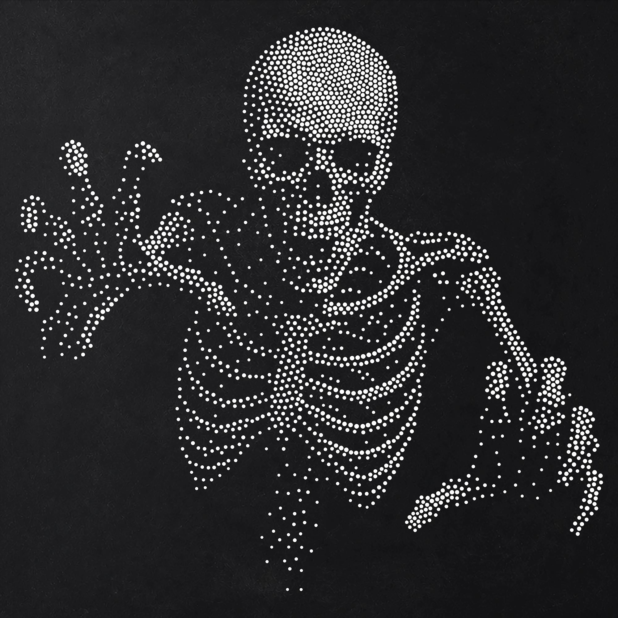 Skeleton Stipple Art Halloween Stencil | Realistic Mylar Wall Art, Crafts (Large - 300mm / 12" approx)