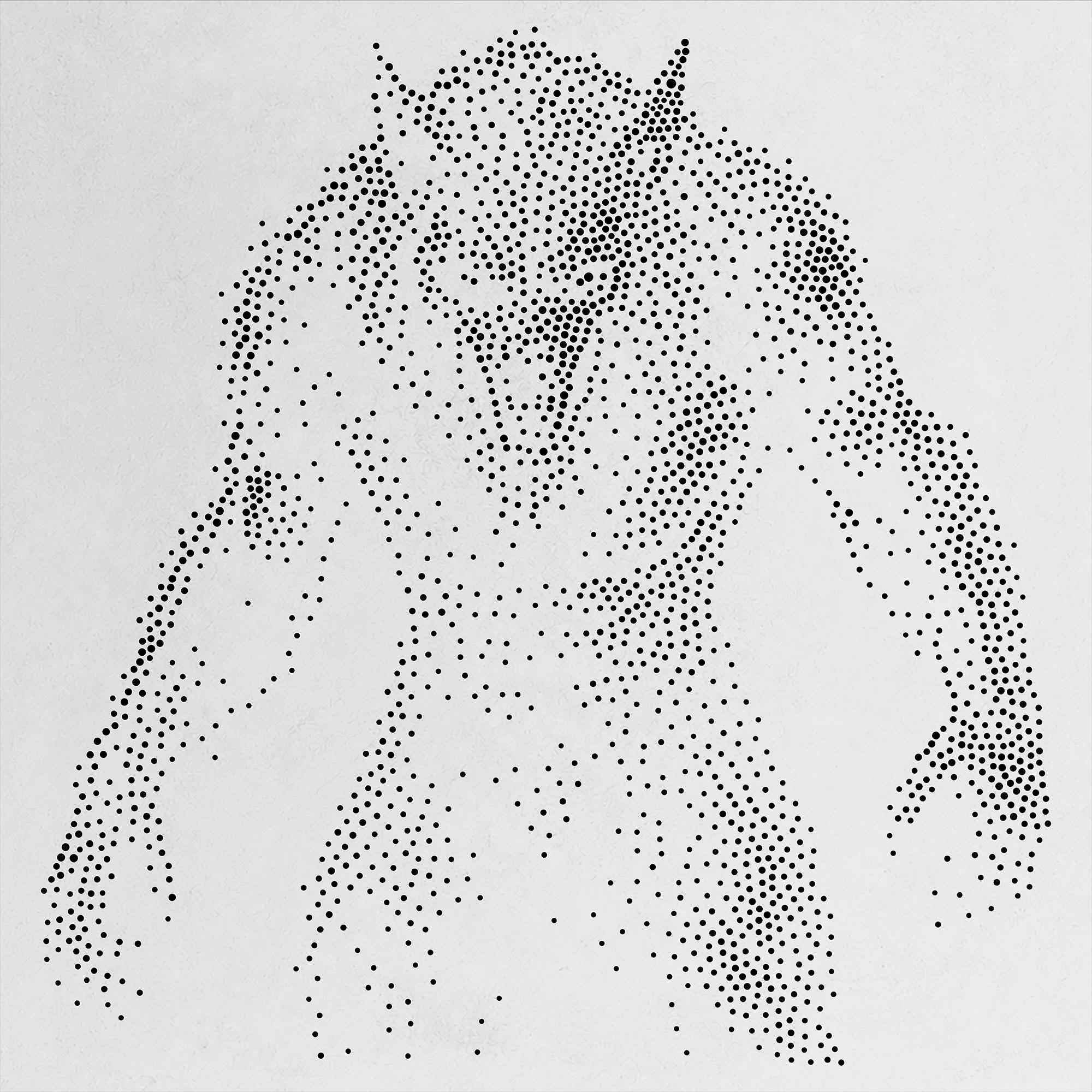 Werewolf Stipple Art Halloween Stencil | Realistic Mylar Wall Art, Crafts (Large - 300mm / 12" approx)
