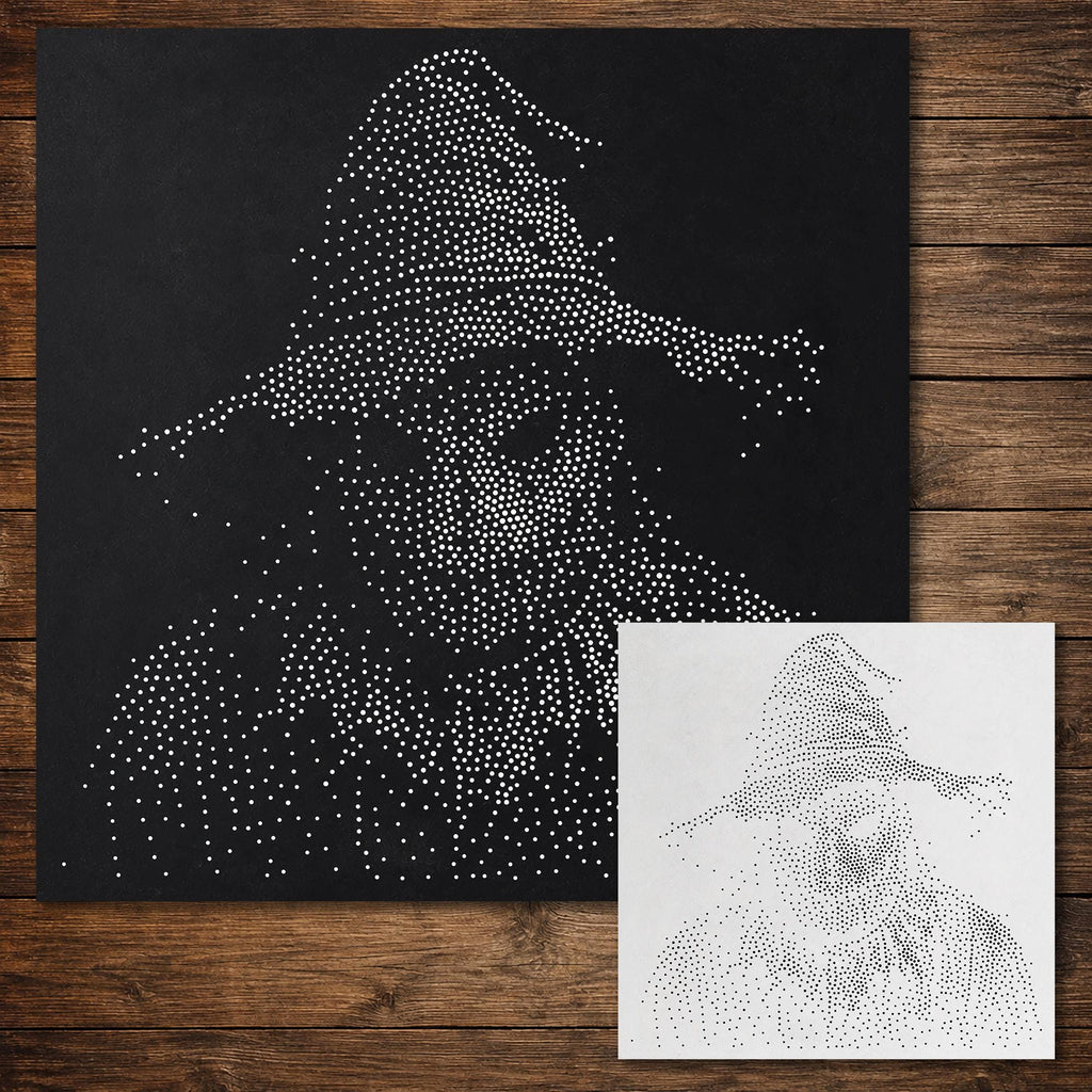 Scarecrow Stipple Art Halloween Stencil | Realistic Mylar Wall Art, Crafts (Large - 300mm / 12" approx)