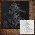 Scarecrow Stipple Art Halloween Stencil | Realistic Mylar Wall Art, Crafts (Large - 300mm / 12" approx)