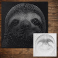 Sloth Stipple Art Stencil | Realistic Mylar Wall Art, Crafts (Large - 300mm / 12" approx)