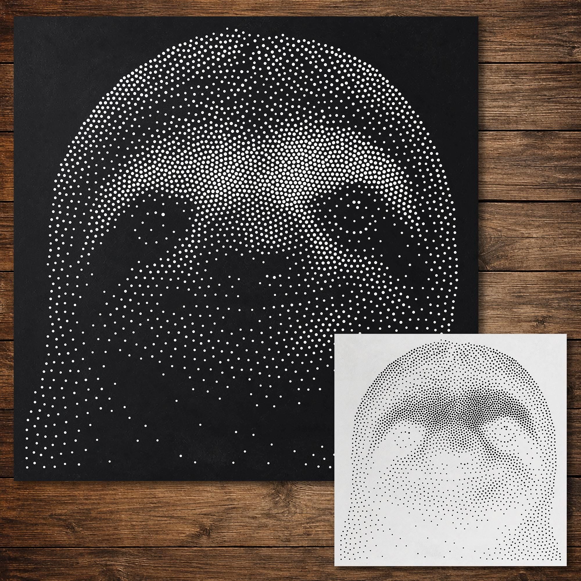 Sloth Stipple Art Stencil | Realistic Mylar Wall Art, Crafts (Large - 300mm / 12" approx)