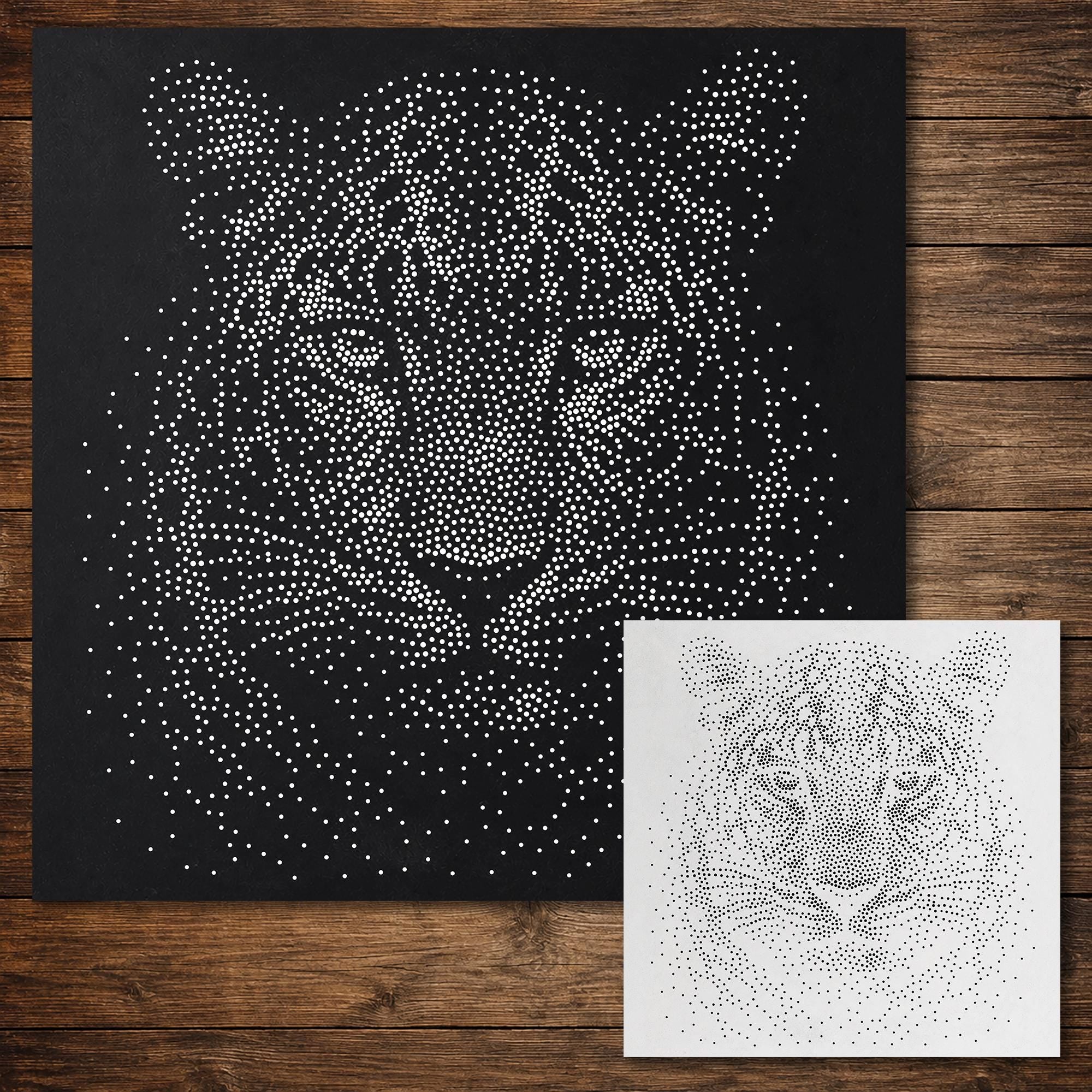 Leopard Stipple Art Stencil | Realistic Mylar Wall Crafts (Large - 300mm / 12" approx)