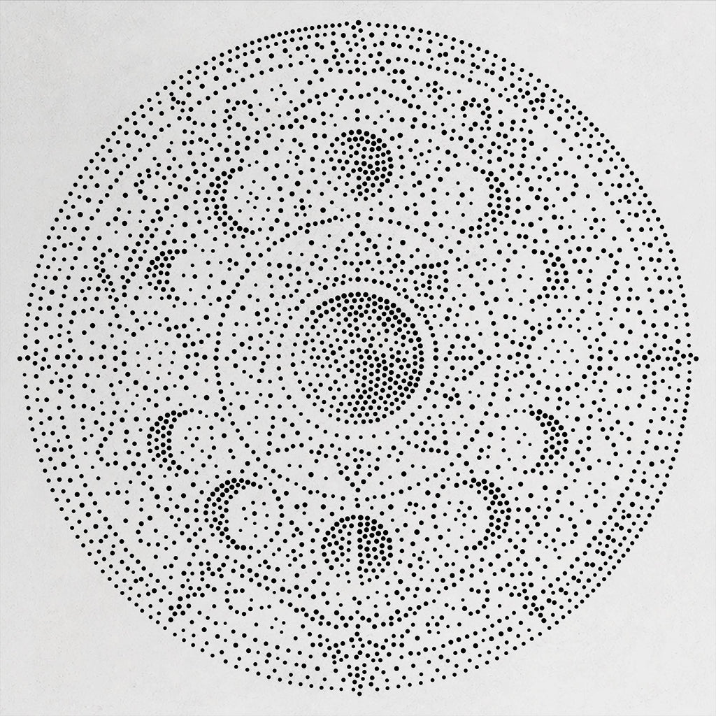 Moon Phases Mandala Stipple Art Stencil | Realistic Mylar Wall Art, Crafts (Large - 300mm / 12" approx)