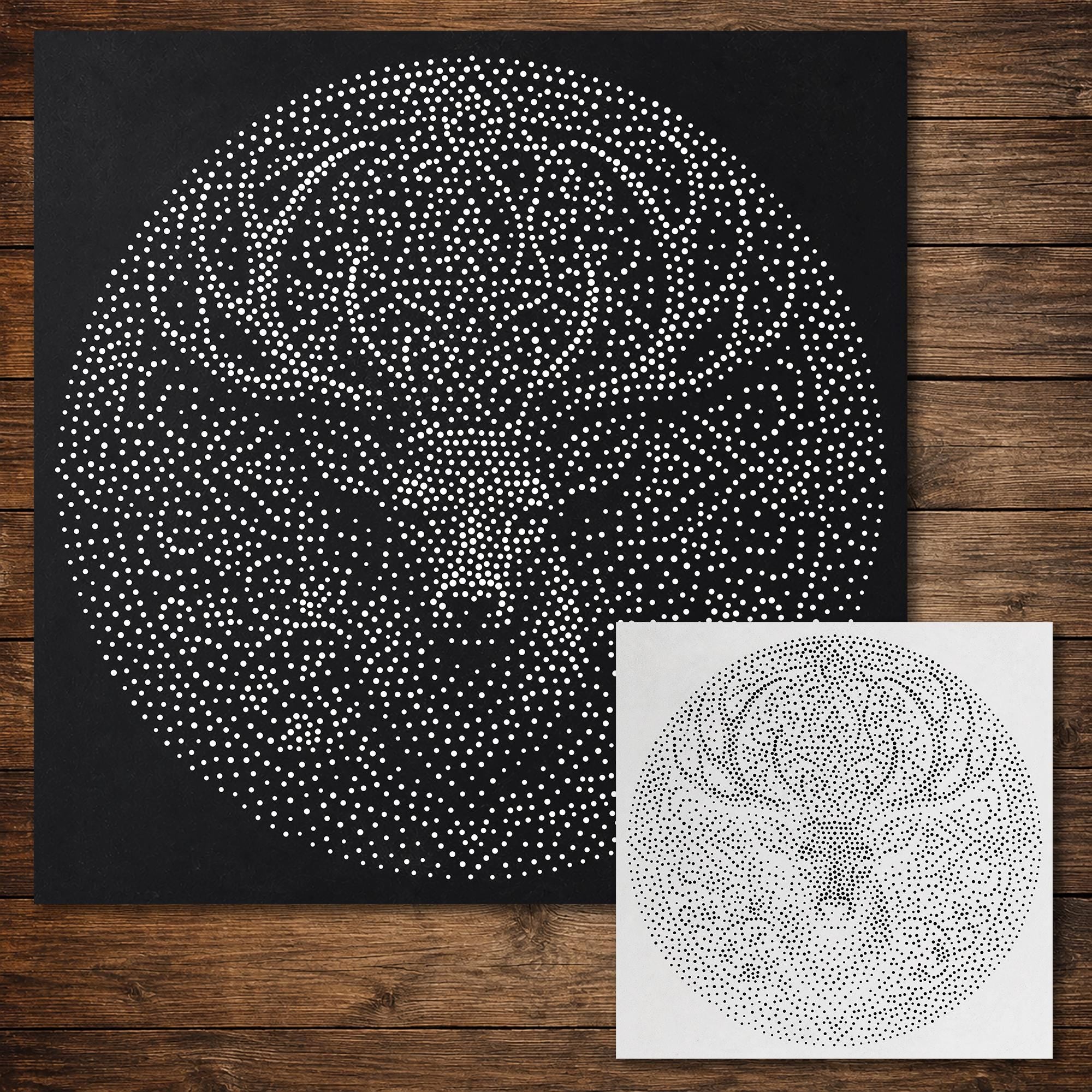 Stag Mandala Stipple Art Stencil | Realistic Mylar Wall Art, Crafts (Large - 300mm / 12" approx)