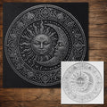 Sun Moon Mandala Stipple Art Stencil | Realistic Mylar Wall Art, Crafts (Large - 300mm / 12" approx)