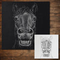 Funny Horse Stencil | Realistic & Highly Detailed DIY Mylar Wall Art, Stipple Art Crafts (Large - 300mm / 12" approx)