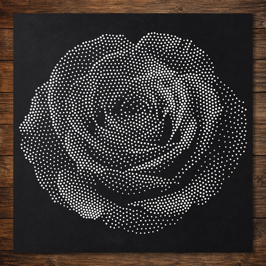 Rose Flower Stipple Art Stencil | Realistic Mylar Wall Art, Crafts (Large - 300mm / 12" approx)