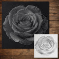 Rose Flower Stipple Art Stencil | Realistic Mylar Wall Art, Crafts (Large - 300mm / 12" approx)