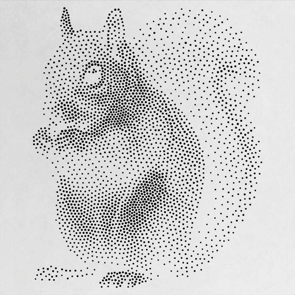 Squirrel Stipple Art Stencil | Realistic Mylar Wall Art, Crafts (Large - 300mm / 12" approx)