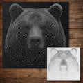 Bear Stipple Art Stencil | Realistic Mylar Wall Art, Crafts (Large - 300mm / 12" approx)