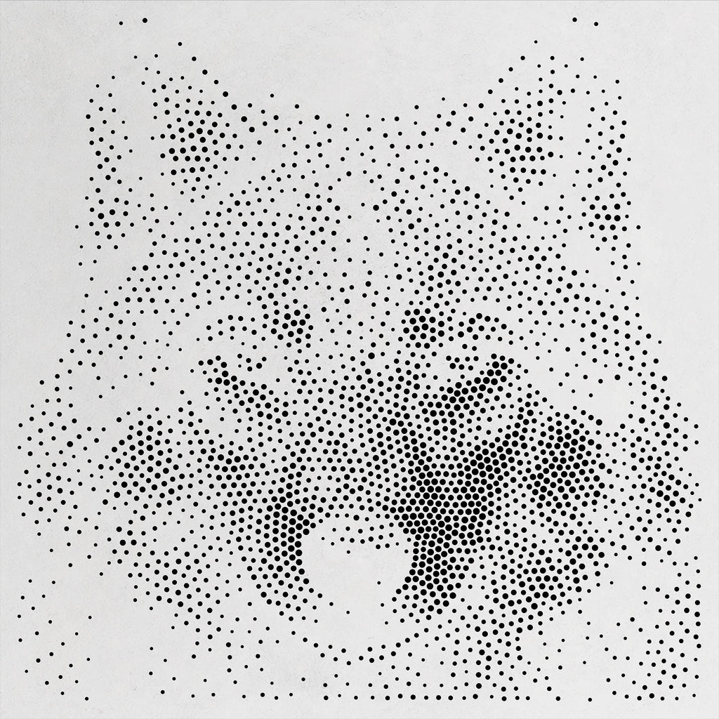 Wolf Head Stipple Art Stencil | Realistic Animal Mylar Craft Stencil (Large - 300mm / 12" approx)