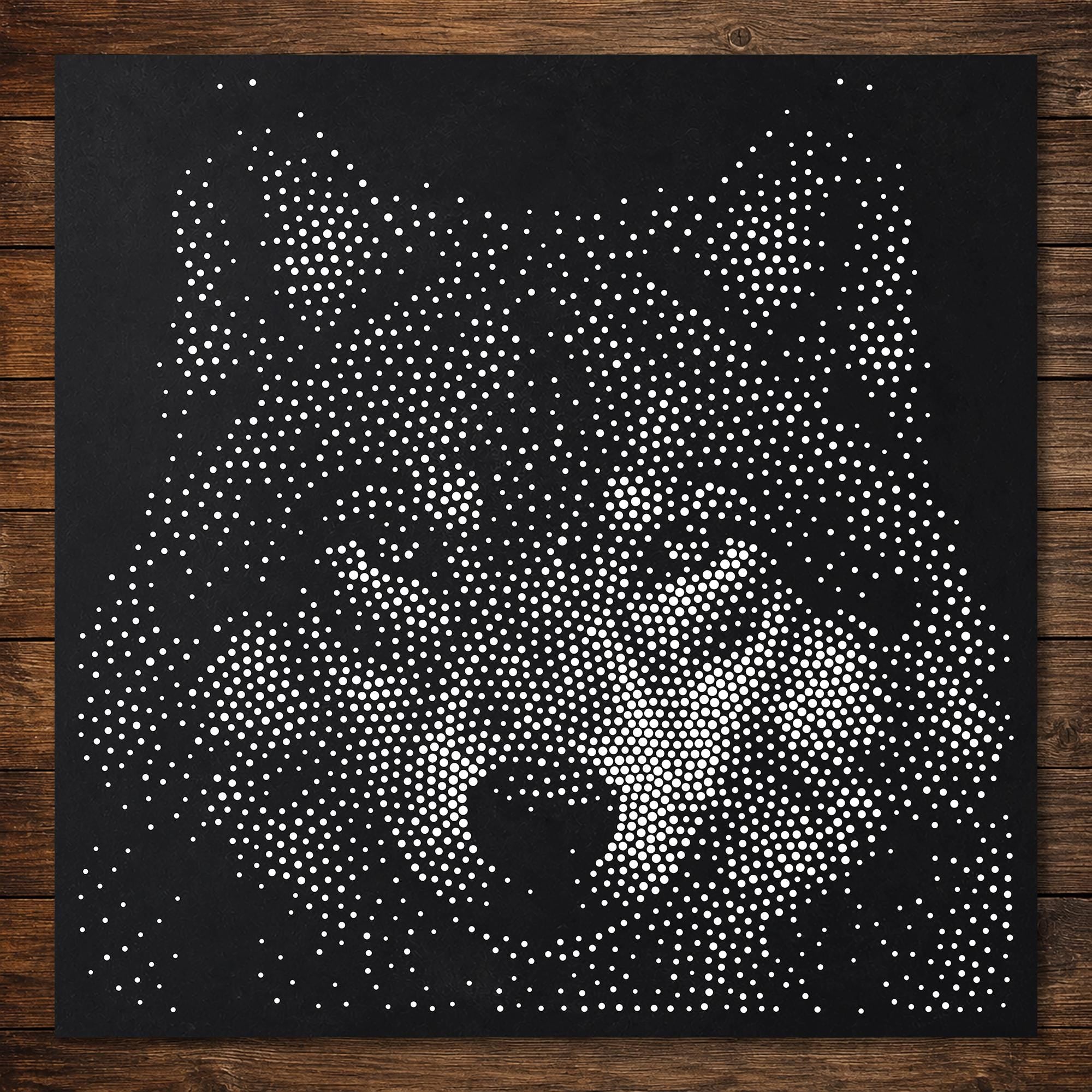 Wolf Head Stipple Art Stencil | Realistic Animal Mylar Craft Stencil (Large - 300mm / 12" approx)