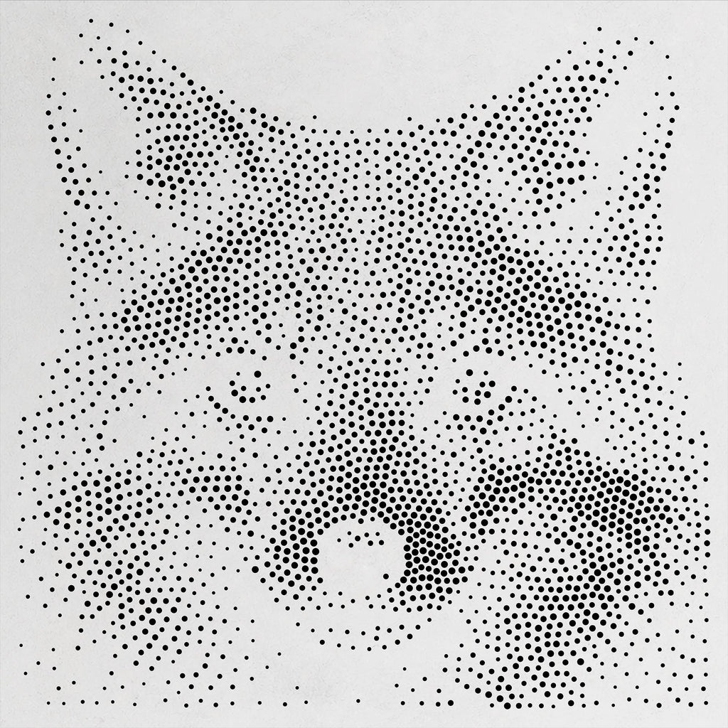 Fox Stipple Art Stencil | Realistic Mylar Wall Art, Crafts (Large - 300mm / 12" approx)