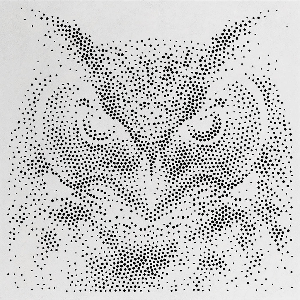 Realistic Owl Head Stipple Art Mylar Stencil | Wildlife Wall Art, Crafts (Large - 300mm / 12" approx)