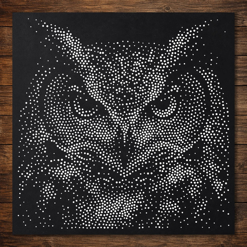 Realistic Owl Head Stipple Art Mylar Stencil | Wildlife Wall Art, Crafts (Large - 300mm / 12" approx)