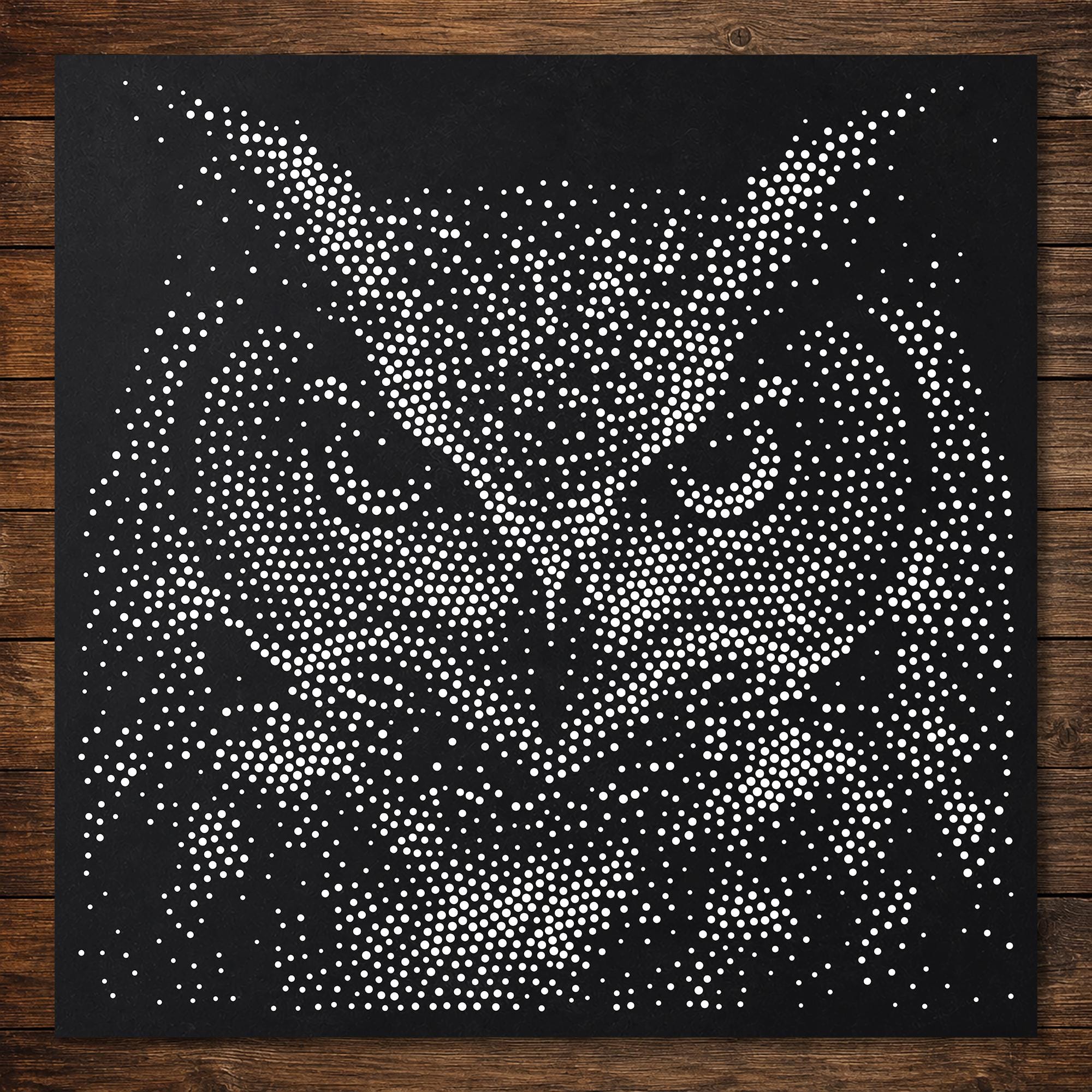 Realistic Owl Head Stipple Art Mylar Stencil | Wildlife Wall Art, Crafts (Large - 300mm / 12" approx)
