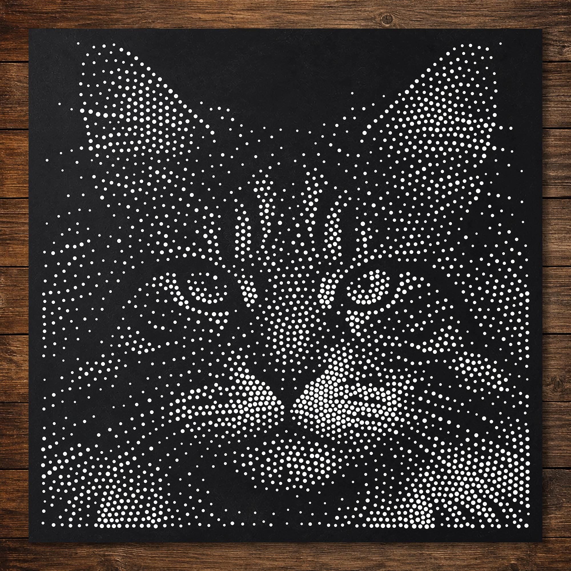 Cat Stipple Art Stencil | Realistic Mylar Wall Art, Crafts (Large - 300mm / 12" approx)