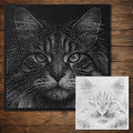 Cat Stipple Art Stencil | Realistic Mylar Wall Art, Crafts (Large - 300mm / 12" approx)