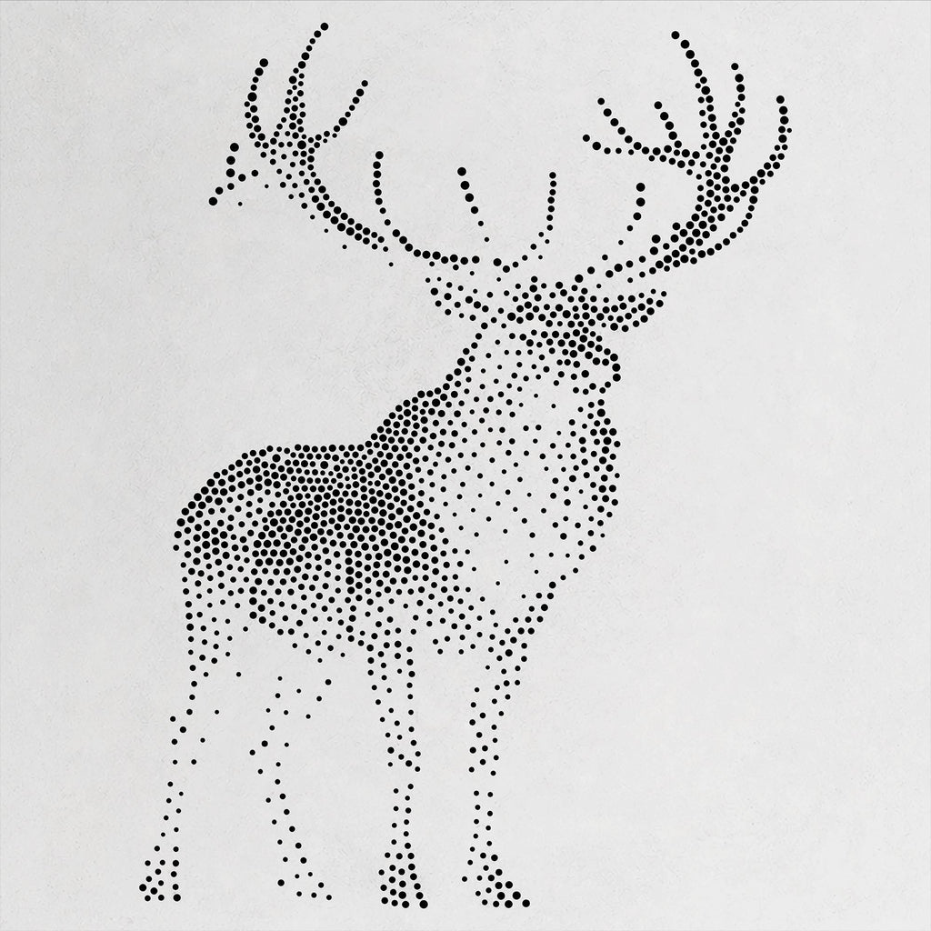 Bull Elk Stipple Art Stencil | Realistic Wildlife Mylar Craft Stencil (Large - 300mm / 12" approx)