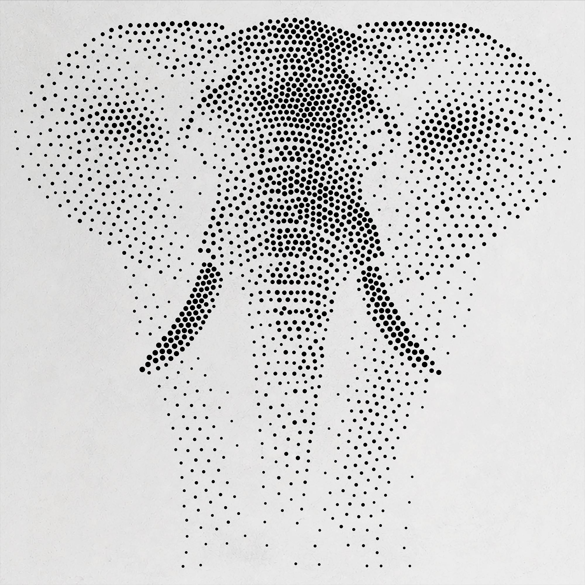 Realistic Elephant Stipple Art Stencil | Reusable Mylar Wall Crafts (Large - 300mm / 12" approx)