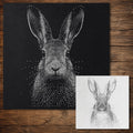 Realistic Hare Stipple Art Stencil | Reusable Mylar Wall Art, Crafts (Large - 300mm / 12" approx)