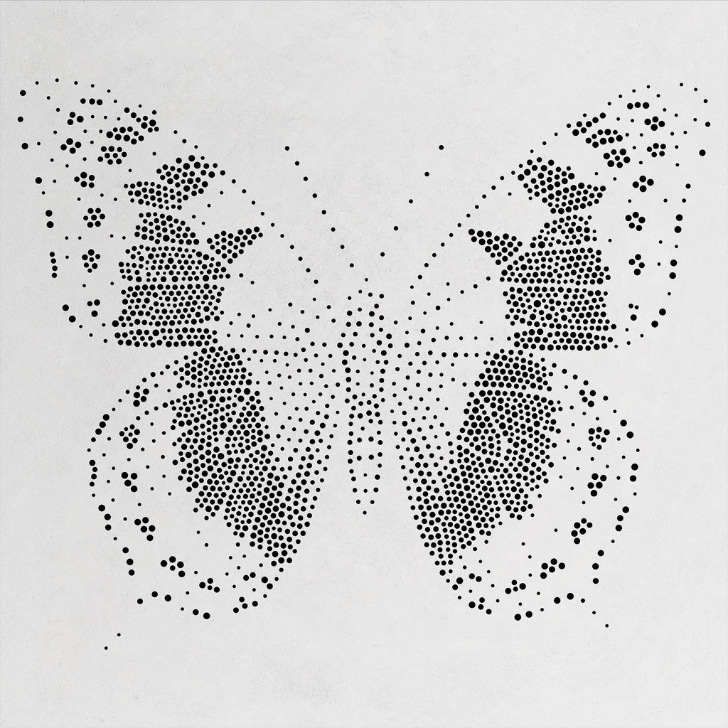 Butterfly Stipple Art Stencil | Realistic Mylar Wall Art, Crafts (Large - 300mm / 12" approx)